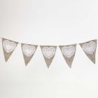 Bunting made from Linen Fabric and Paper Doilies