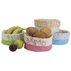 Beautiful fabric baskets with stamped designs
