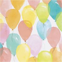Gift wrap, Balloons, W: 50 cm, 80 g, pastel colours, 5 m/ 1 roll