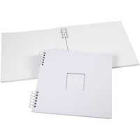 Spiral Bound Scrapbook, size 30,5x30,5 cm, 250 g, white, 1 pc