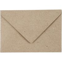 Recycled envelope, envelope size 7,8x11,5 cm, 120 g, beige, 50 pc/ 1 pack