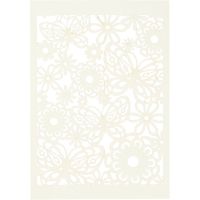 Lace Patterned cardboard, 10,5x15 cm, 200 g, off-white, 10 pc/ 1 pack