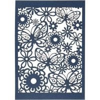 Lace Patterned cardboard, 10,5x15 cm, 200 g, blue, 10 pc/ 1 pack