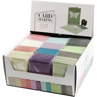 Cards and Envelopes, card size 10,5x15 cm, envelope size 11,5x16,5 cm, 120+210 g, assorted colours, 12x10 pack/ 1 pack