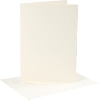 Cards and envelopes, card size 12,7x17,8 cm, envelope size 13,3x18,5 cm, 220 g, off-white, 4 set/ 1 pack