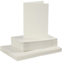 Cards and envelopes, card size 10,5x15 cm, envelope size 11,5x16,5 cm, 110+220 g, off-white, 50 set/ 1 pack