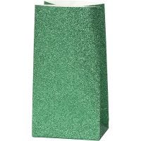 Paper Bag, H: 17 cm, size 6x9 cm, 150 g, green, 8 pc/ 1 pack