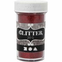 Glitter, red, 20 g/ 1 tub