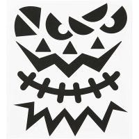 Stickers, halloween - big faces, 15x16,5 cm, 1 sheet