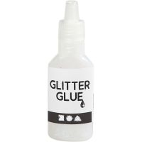 Glitter Glue, holographically white, 25 ml/ 1 bottle