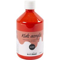 School acrylic paint glossy, glossy, red, 500 ml/ 1 bottle