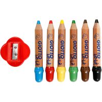 Colouring Pencils, L: 10,5 cm, thickness 13 mm, lead 6 mm, assorted colours, 6 pc/ 1 pack