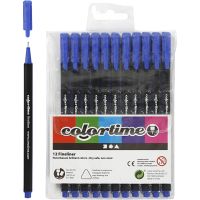 Colortime Fineliner, line 0,6-0,7 mm, dark blue, 12 pc/ 1 pack