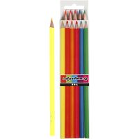 Colortime colouring pencils, L: 17,45 cm, lead 3 mm, neon colours, 6 pc/ 1 pack