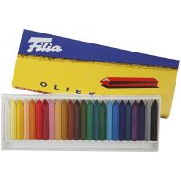 Oil Crayons, L: 6 cm, thickness 7x7 mm, 24 pc/ 1 pack