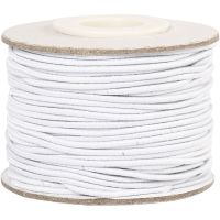 Elastic Beading Cord, thickness 1 mm, white, 25 m/ 1 roll
