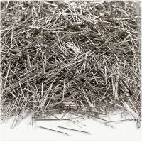 Straight Pins, L: 18 mm, thickness 0,6 mm, silver, 500 g/ 1 pack
