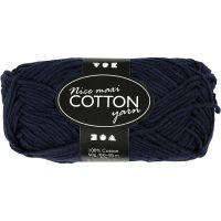 Cotton Yarn, no. 8/8, L: 80-85 m, size maxi , dark blue, 50 g/ 1 ball