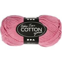 Cotton Yarn, no. 8/4, L: 170 m, dark rose, 50 g/ 1 ball