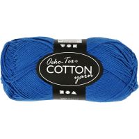 Cotton Yarn, no. 8/4, L: 170 m, cobalt blue, 50 g/ 1 ball