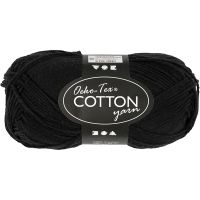 Cotton Yarn, no. 8/4, L: 170 m, black, 50 g/ 1 ball