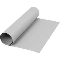 Faux Leather Paper, W: 50 cm, one coloured, 350 g, grey, 1 m/ 1 roll