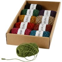 Natural Hemp, thickness 1-2 mm, assorted colours, 10x30 m/ 1 pack