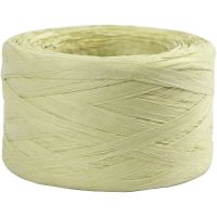 Paper raffia yarn, W: 7-8 mm, light green, 100 m/ 1 roll