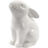 Rabbit, H: 9 cm, D 5,5 cm, white, 12 pc/ 1 box