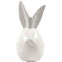 Rabbit, H: 11,4 cm, D 5,5 cm, white, 12 pc/ 1 box