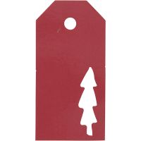 Manila Tags, christmas tree, size 5x10 cm, 300 g, red, 15 pc/ 1 pack