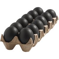 Eggs, H: 6 cm, black, 12 pc/ 1 pack