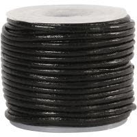 Leather Cord, thickness 1 mm, black, 10 m/ 1 roll