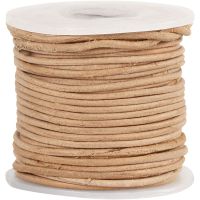 Leather Cord, thickness 1 mm, natural, 10 m/ 1 roll