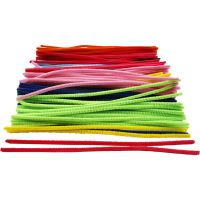 Pipe Cleaners, L: 30 cm, thickness 6 mm, assorted colours, 200 asstd./ 1 pack
