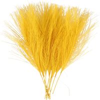 Artificial feathers, L: 15 cm, W: 8 cm, yellow, 10 pc/ 1 pack