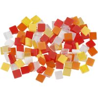 Mini Mosaic, size 5x5 mm, thickness 2 mm, red/orange harmony, 25 g/ 1 pack