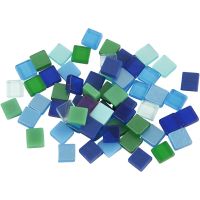 Mini Mosaic, size 5x5 mm, thickness 2 mm, blue/green harmony, 25 g/ 1 pack