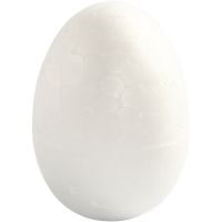 Polystyrene Eggs, H: 4,8 cm, white, 10 pc/ 1 pack
