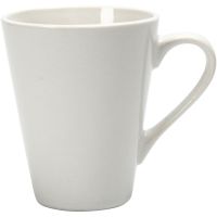 Mugs, H: 10 cm, D 5-8 cm, white, 1 pc