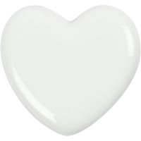 Heart, size 6,5x6,5 cm, thickness 10 mm, white, 20 pc/ 1 box