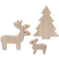 Deer and spruce, H: 6+12+15 cm, D: 1,5 cm, 1 set