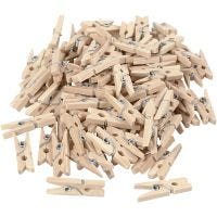 Clothes pegs, L: 25 mm, W: 3 mm, 100 pc/ 1 pack