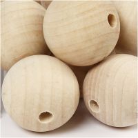 Wooden Bead, D 40 mm, hole size 7 mm, 30 pc/ 1 pack