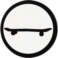 Cardboard Emblem, skateboard, D 25 mm, white/black, 20 pc/ 1 pack