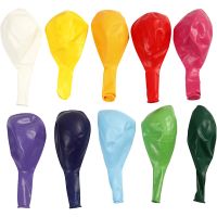 Balloons, round, Dia. 23 cm, assorted colours, 10 pc/ 1 pack