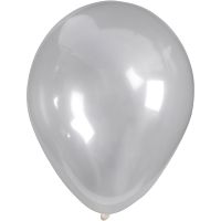 Balloons, round, D 23 cm, transparent, 10 pc/ 1 pack