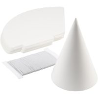 Cone, H: 23 cm, D 16,5 cm, 230 g, white, 50 pc/ 1 pack