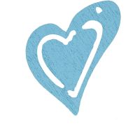 Heart, size 25x22 mm, thickness 1,7 mm, light turquoise, 20 pc/ 1 pack