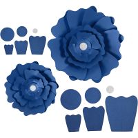Paper Flowers, D 15+25 cm, 230 g, blue, 2 pc/ 1 pack